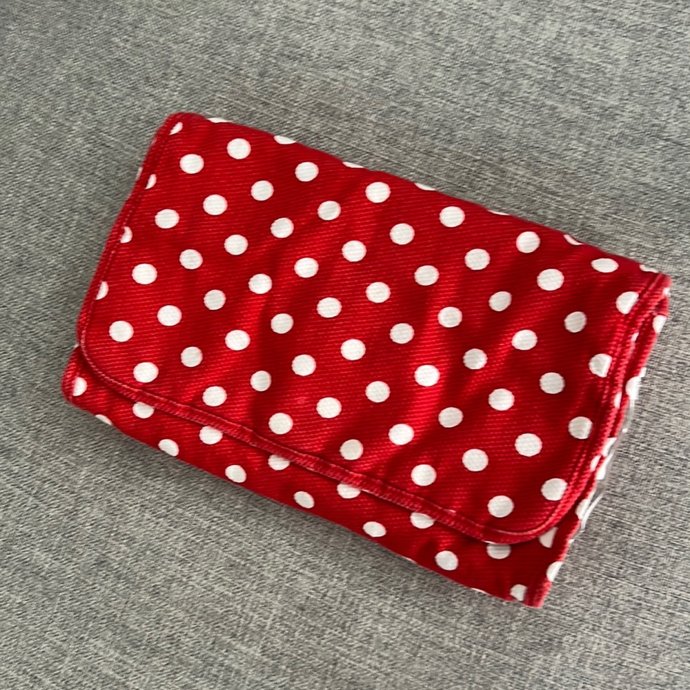 VINTAGE Revlon Polka Dot Retro Fold Up Cosmetics Bag Toiletries Bag Pinup Girl